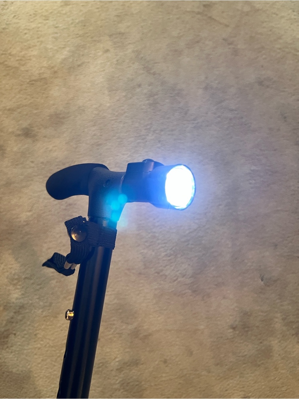 Adjustable Black Quad Cane w/ LED Flashlight Self Standing Walking Aid NWOT - Picture 6 of 7